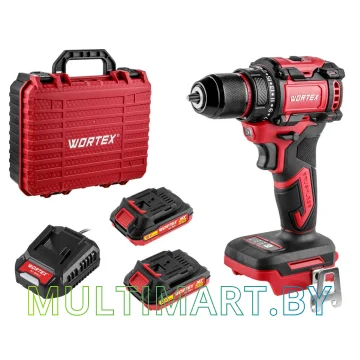 Дрель-шуруповерт Wortex BD 2025 DLi 1329837 (с 2-мя АКБ 2 Ач, кейс)